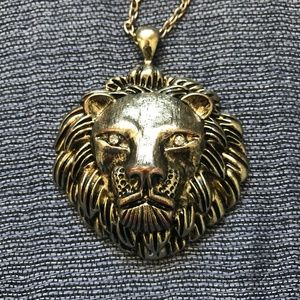 Vintage Lion Head Pendant Necklace